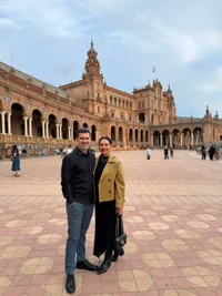Kátia Teixeira em viagem com o esposo