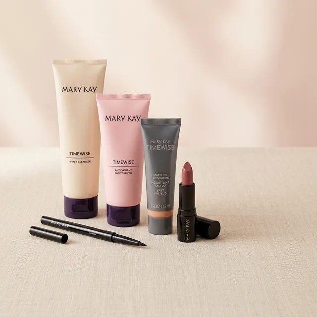 Produtos Mary Kay do Kit completo: linha TimeWise e maquiagem
